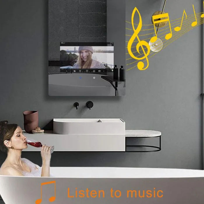 bathroom mirror TV 