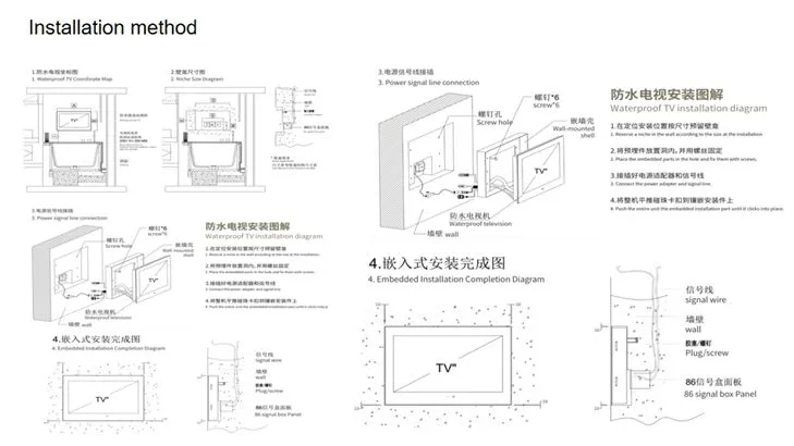  smart mirror LED TV install method