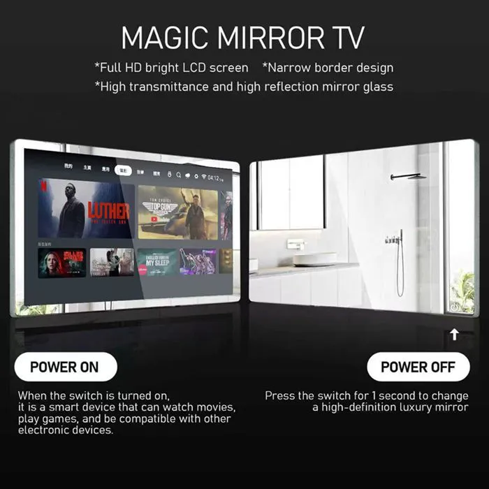 bathroom smart mirror TV 