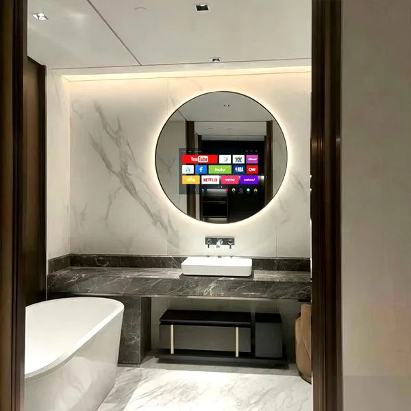 Round LED Smart Bathroom Mirror TV Round LED Smart Bathroom Mirror TV