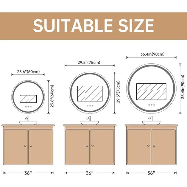 Smart Bathroom Mirror size Smart Bathroom Mirror size