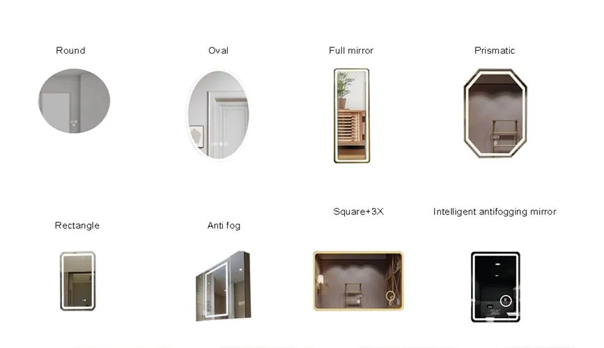 LED light smart mirrors shapes LED light smart mirrors shapes